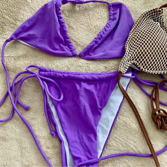 Purple and Brown Bikini Set - Picture 2 of 5